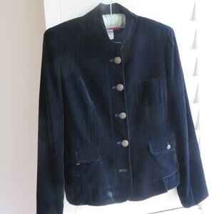 Anne Klein Womens Rayon/Silk Velvet Black Stretch Blazer Jacket Evening Size 10